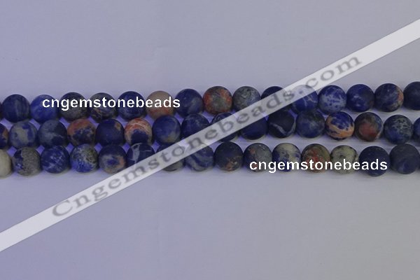 CSO524 15.5 inches 12mm round matte orange sodalite beads wholesale