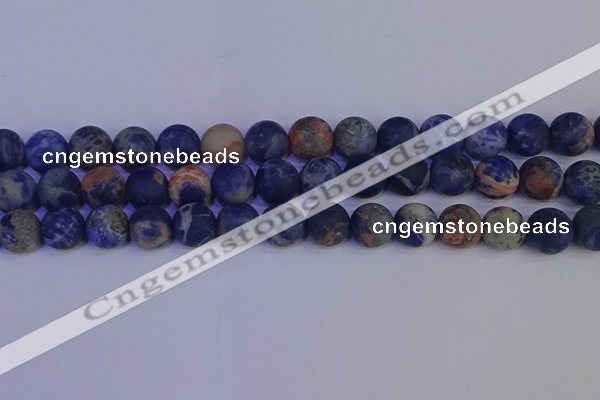 CSO525 15.5 inches 14mm round matte orange sodalite beads wholesale