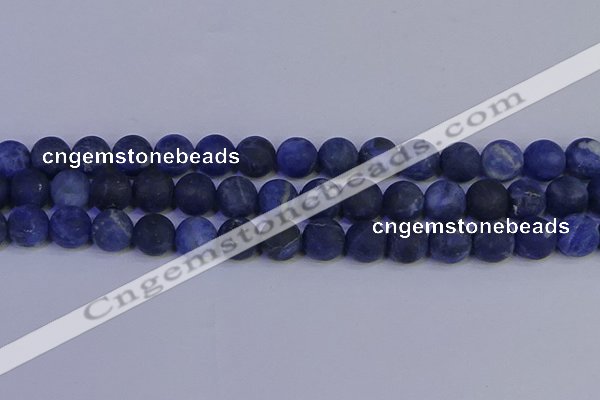 CSO545 15.5 inches 14mm round matte sodalite beads wholesale