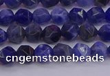 CSO551 15.5 inches 6mm faceted nuggets sodalite gemstone beads