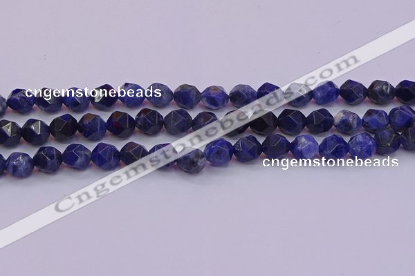 CSO553 15.5 inches 10mm faceted nuggets sodalite gemstone beads