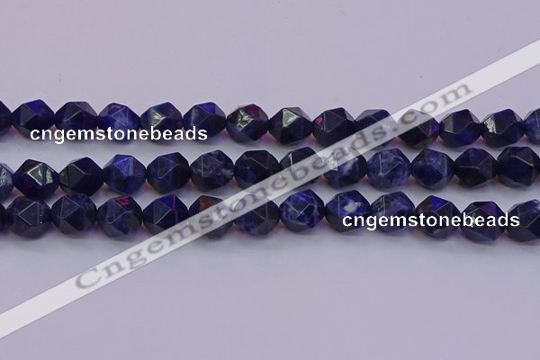 CSO554 15.5 inches 12mm faceted nuggets sodalite gemstone beads