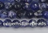 CSO559 15.5 inches 6mm faceted round sodalite gemstone beads