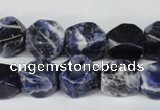 CSO56 15.5 inches 10*14mm faceted nuggets sodalite gemstone beads