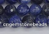 CSO561 15.5 inches 10mm faceted round sodalite gemstone beads