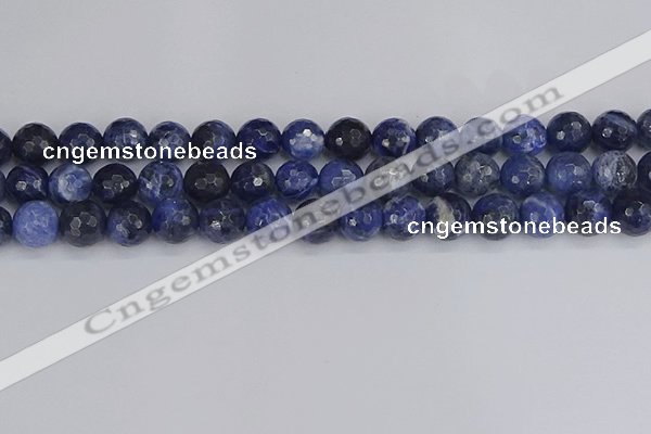 CSO561 15.5 inches 10mm faceted round sodalite gemstone beads