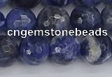 CSO562 15.5 inches 12mm faceted round sodalite gemstone beads