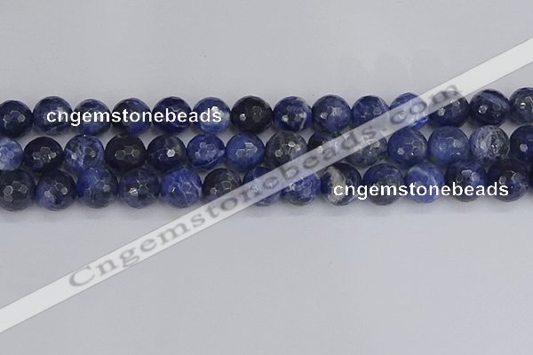 CSO562 15.5 inches 12mm faceted round sodalite gemstone beads