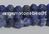 CSO565 15.5 inches 6mm faceted nuggets matte sodalite beads