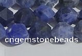 CSO568 15.5 inches 12mm faceted nuggets matte sodalite beads