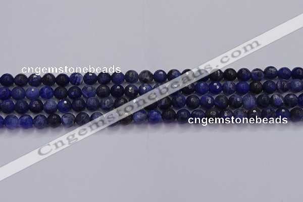 CSO601 15.5 inches 6mm faceted round sodalite gemstone beads