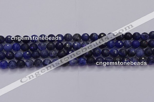 CSO602 15.5 inches 8mm faceted round sodalite gemstone beads