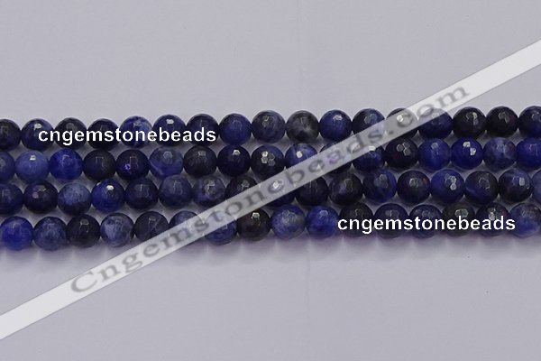 CSO603 15.5 inches 10mm faceted round sodalite gemstone beads