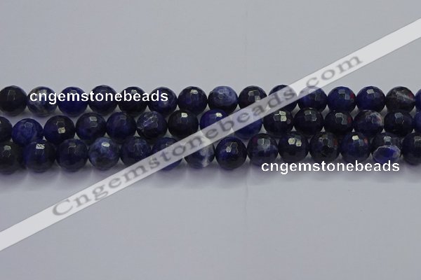 CSO604 15.5 inches 12mm faceted round sodalite gemstone beads