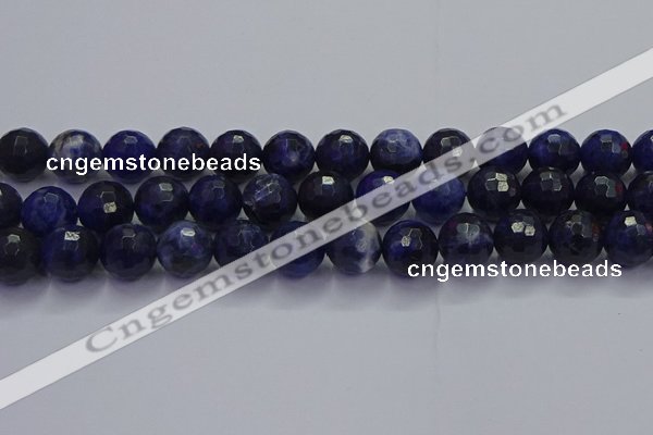 CSO605 15.5 inches 14mm faceted round sodalite gemstone beads