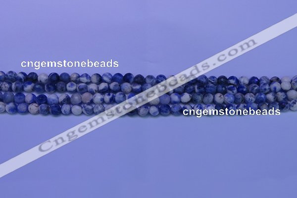 CSO620 15.5 inches 4mm faceted round AB grade sodalite beads