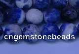 CSO623 15.5 inches 10mm faceted round AB grade sodalite beads