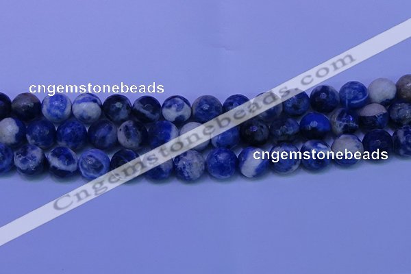 CSO625 15.5 inches 14mm faceted round AB grade sodalite beads