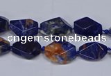 CSO640 15.5 inches 10*12mm - 12*16mm freeform orange sodalite beads