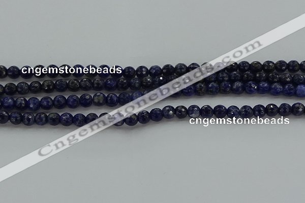 CSO642 15.5 inches 6mm faceted round sodalite gemstone beads