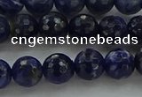 CSO643 15.5 inches 8mm faceted round sodalite gemstone beads