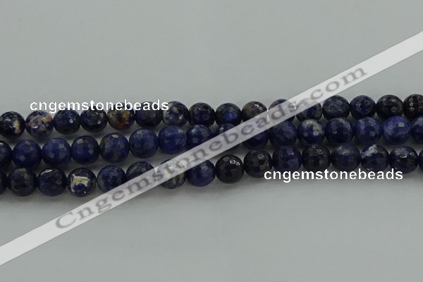 CSO644 15.5 inches 10mm faceted round sodalite gemstone beads