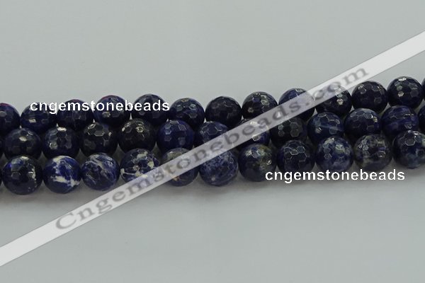 CSO646 15.5 inches 14mm faceted round sodalite gemstone beads