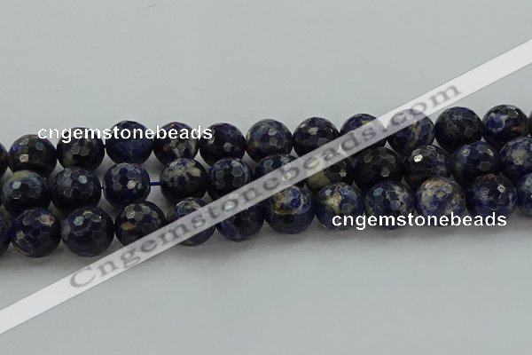 CSO647 15.5 inches 16mm faceted round sodalite gemstone beads