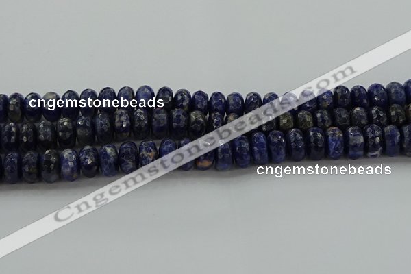 CSO664 15.5 inches 7*12mm faceted rondelle sodalite gemstone beads