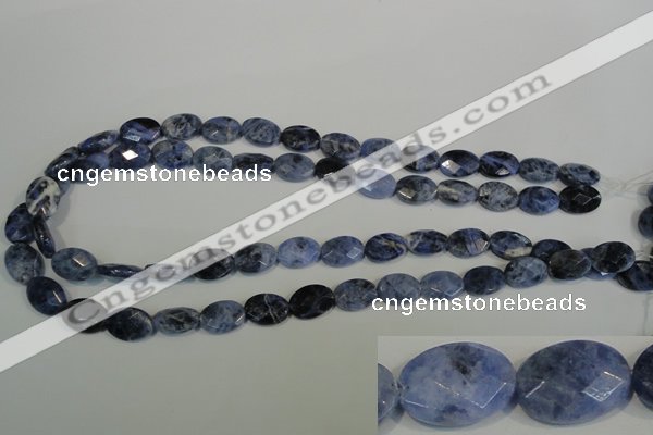 CSO67 15.5 inches 10*14mm faceted oval sodalite gemstone beads wholesale