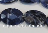 CSO68 15.5 inches 13*18mm faceted oval sodalite gemstone beads wholesale