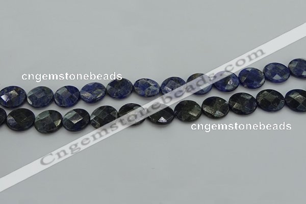 CSO707 15.5 inches 14mm faceted coin sodalite gemstone beads