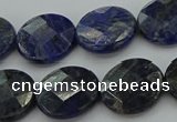 CSO708 15.5 inches 16mm faceted coin sodalite gemstone beads