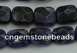 CSO725 15.5 inches 10*10mm faceted square sodalite gemstone beads