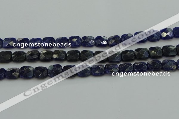 CSO725 15.5 inches 10*10mm faceted square sodalite gemstone beads