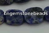 CSO727 15.5 inches 14*14mm faceted square sodalite gemstone beads