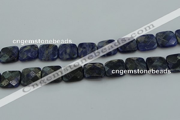 CSO728 15.5 inches 16*16mm faceted square sodalite gemstone beads