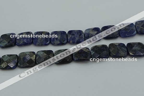 CSO729 15.5 inches 18*18mm faceted square sodalite gemstone beads