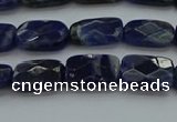 CSO735 15.5 inches 8*12mm faceted rectangle sodalite gemstone beads