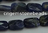 CSO736 15.5 inches 10*14mm faceted rectangle sodalite gemstone beads