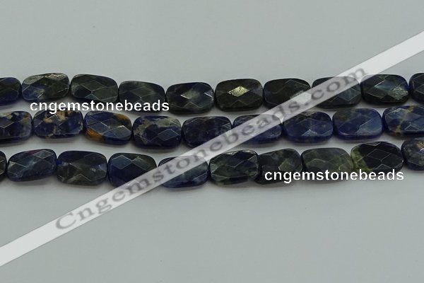 CSO739 15.5 inches 15*20mm faceted rectangle sodalite gemstone beads