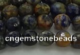 CSO752 15.5 inches 8mm faceted round orange sodalite beads