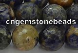 CSO756 15.5 inches 16mm faceted round orange sodalite beads