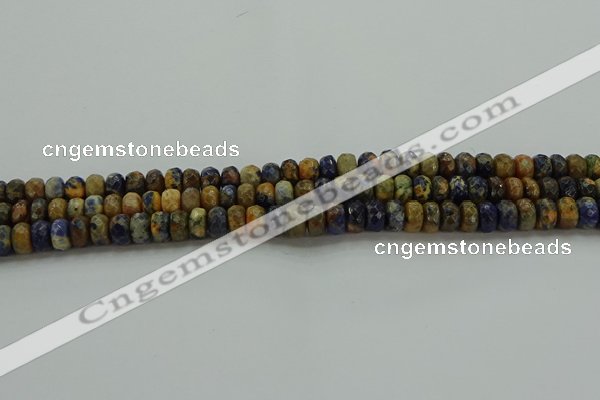 CSO761 15.5 inches 4*6mm faceted rondelle orange sodalite beads