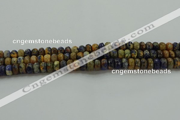 CSO762 15.5 inches 5*8mm faceted rondelle orange sodalite beads