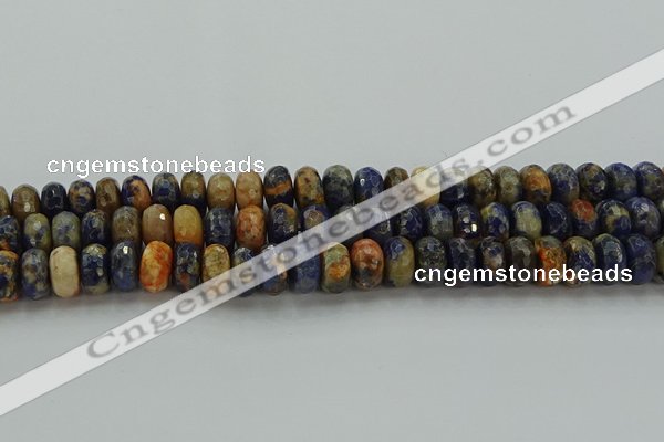 CSO763 15.5 inches 6*10mm faceted rondelle orange sodalite beads