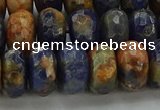 CSO764 15.5 inches 7*12mm faceted rondelle orange sodalite beads