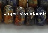 CSO767 15.5 inches 10*18mm faceted rondelle orange sodalite beads