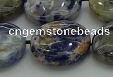 CSO776 15.5 inches 20mm flat round orange sodalite beads wholesale