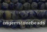 CSO801 15.5 inches 6mm round matte orange sodalite gemstone beads